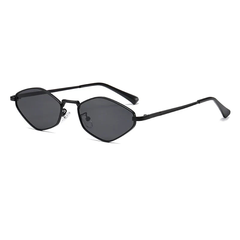 Women’s Slim Angular Oval Frame Sunglasses