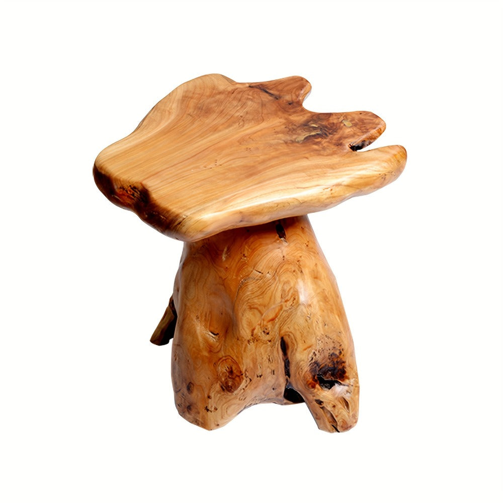 Wood Stool with Side Table for Comfortable Everyday Seating in Living Room