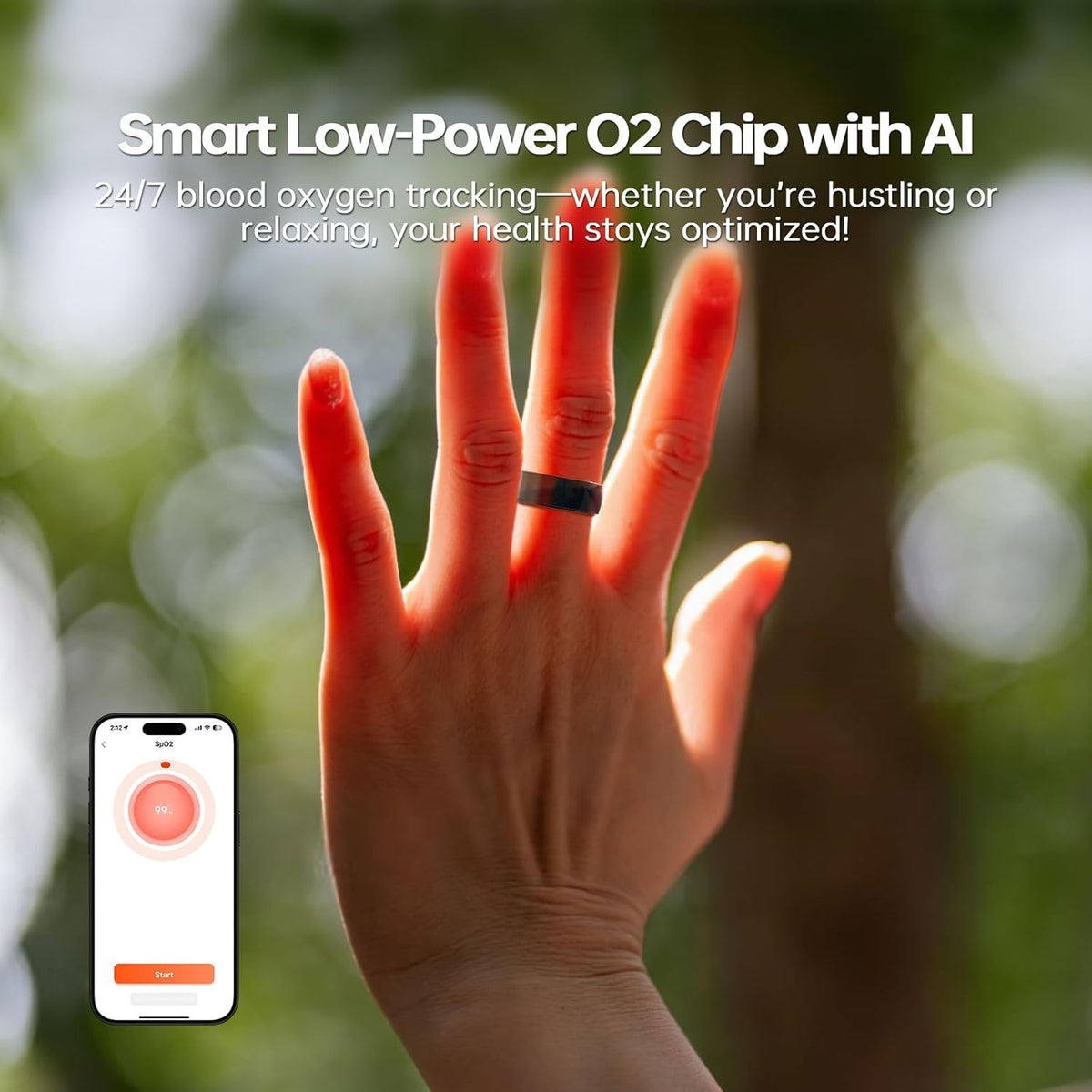 Wrongduck Céramiques Anneau Intelligent Bluetooth Suivi de Santé