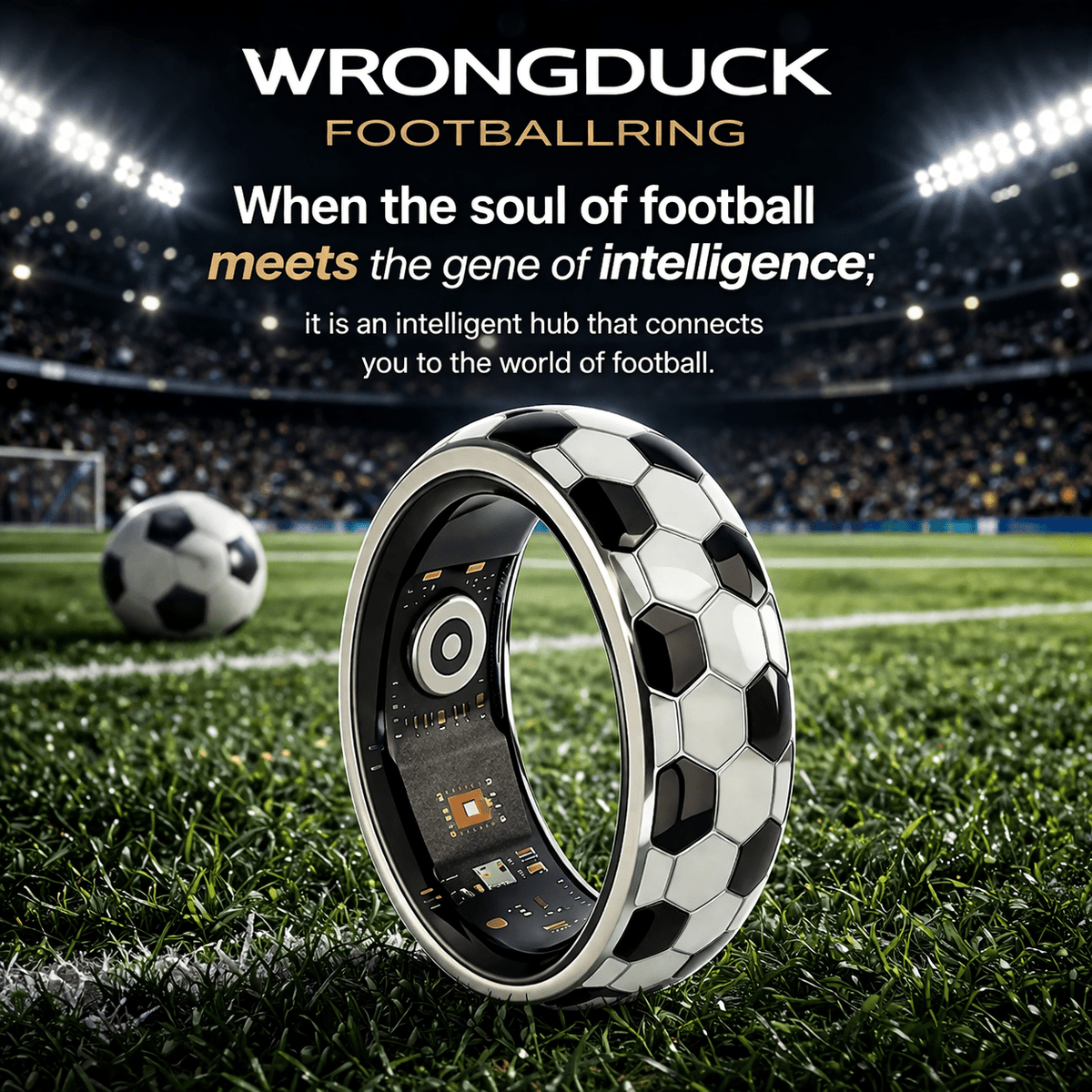 Bague intelligente Bluetooth de santé Wrongduck pour le football