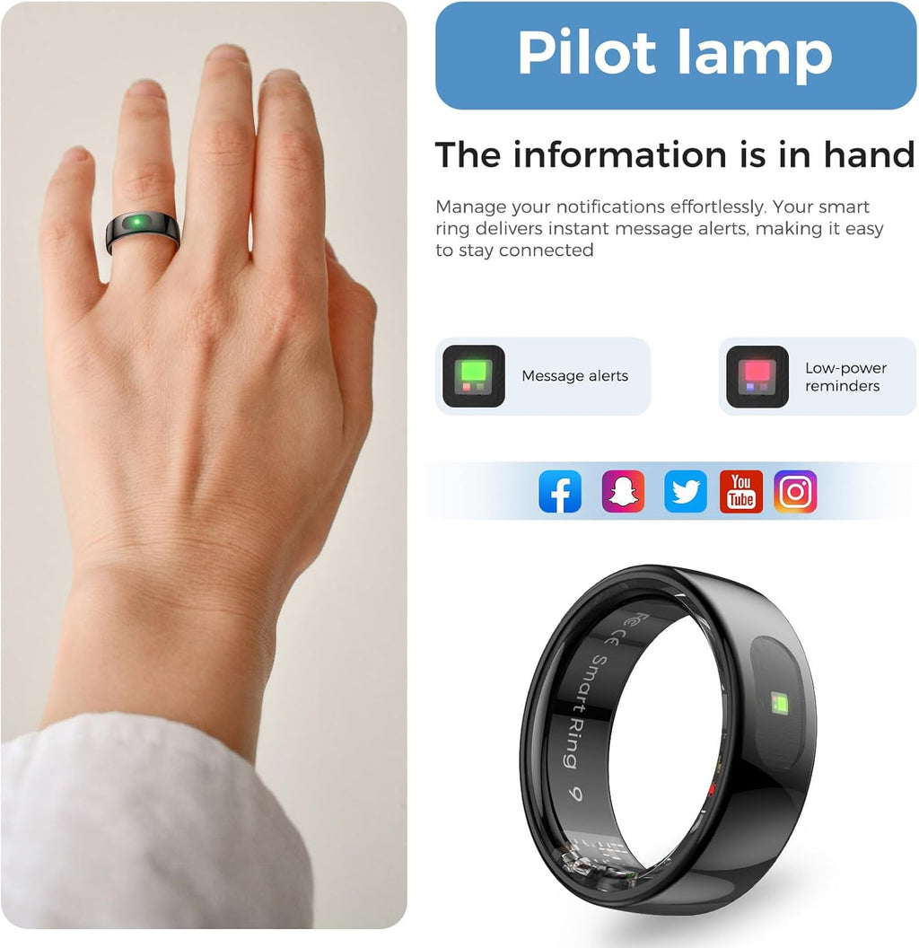 Wrongduck Anneau Intelligent Bluetooth Contrôle Gestuel Suivi de Santé