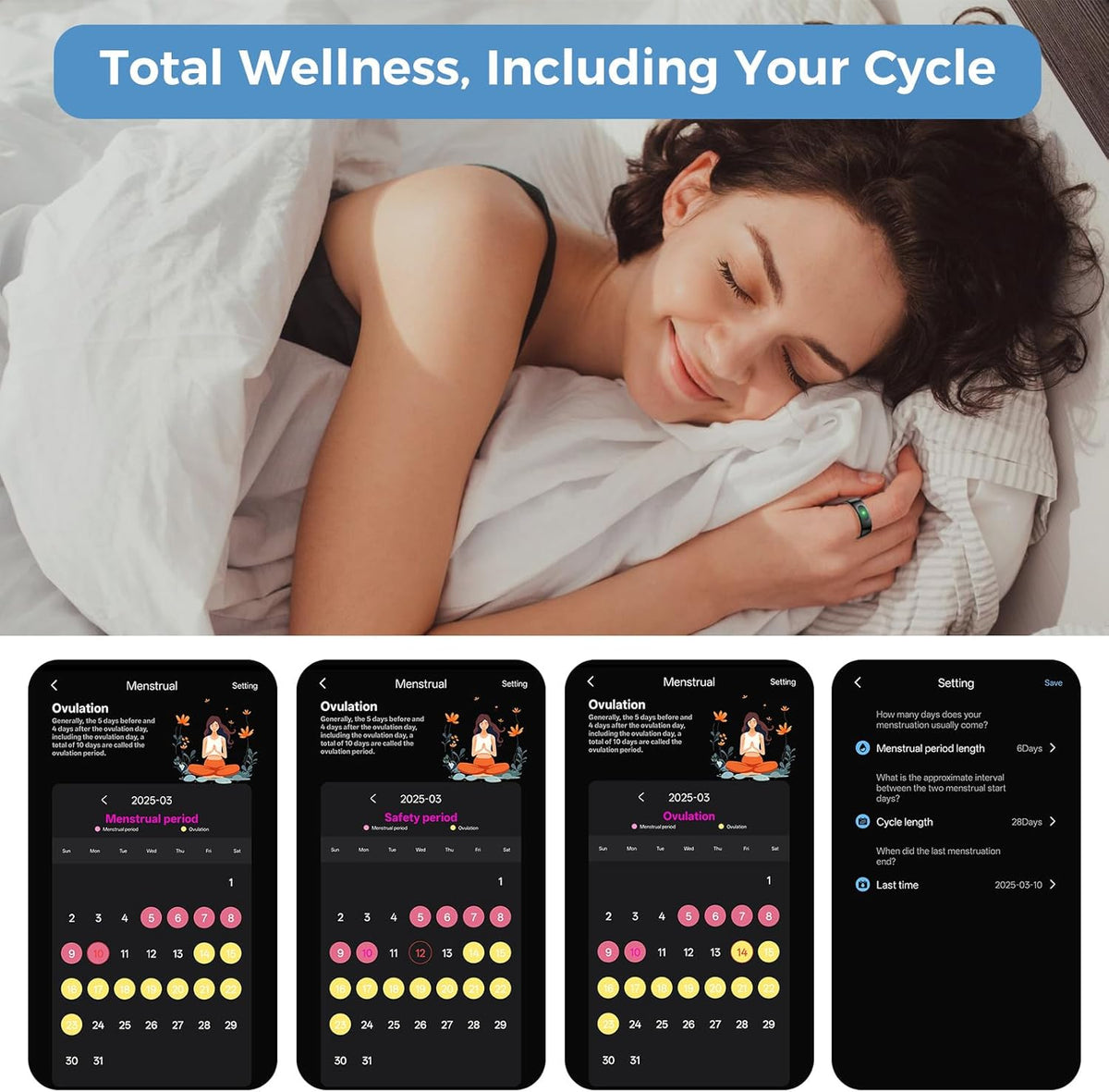 Wrongduck Anneau Intelligent Bluetooth Contrôle Gestuel Suivi de Santé
