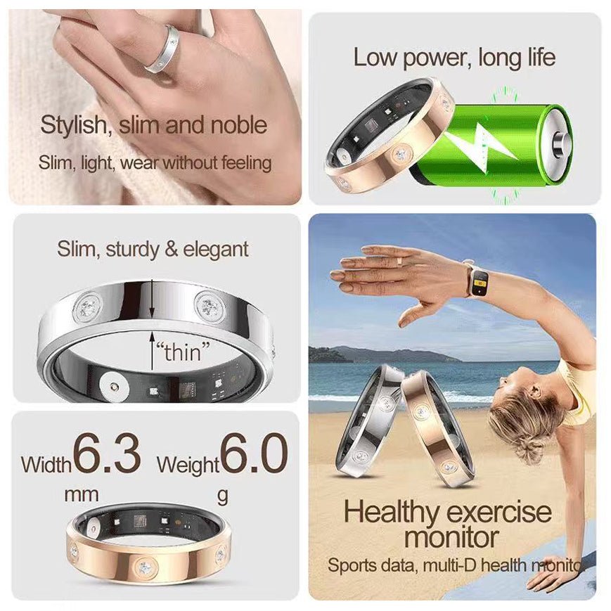 Wrongduck HR1 Anneau Intelligent Bluetooth Suivi de Santé pour Femmes