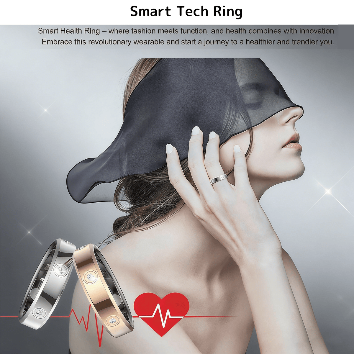 Wrongduck HR1 Anneau Intelligent Bluetooth Suivi de Santé pour Femmes