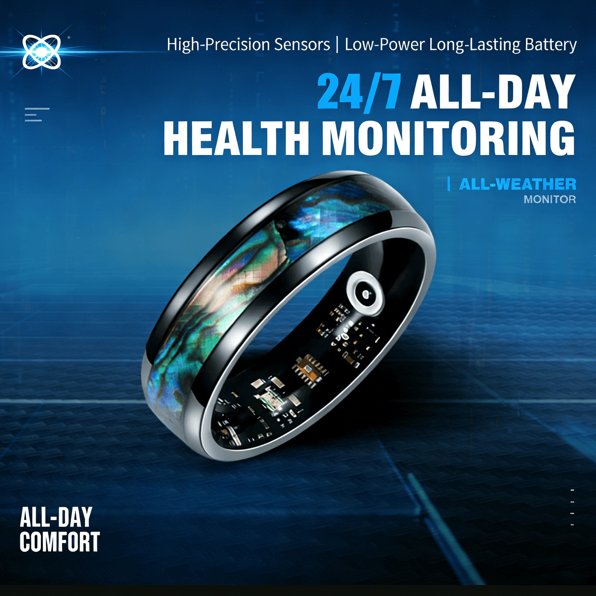 Wrongduck Anneau Intelligent Bluetooth Nebula Suivi de Santé