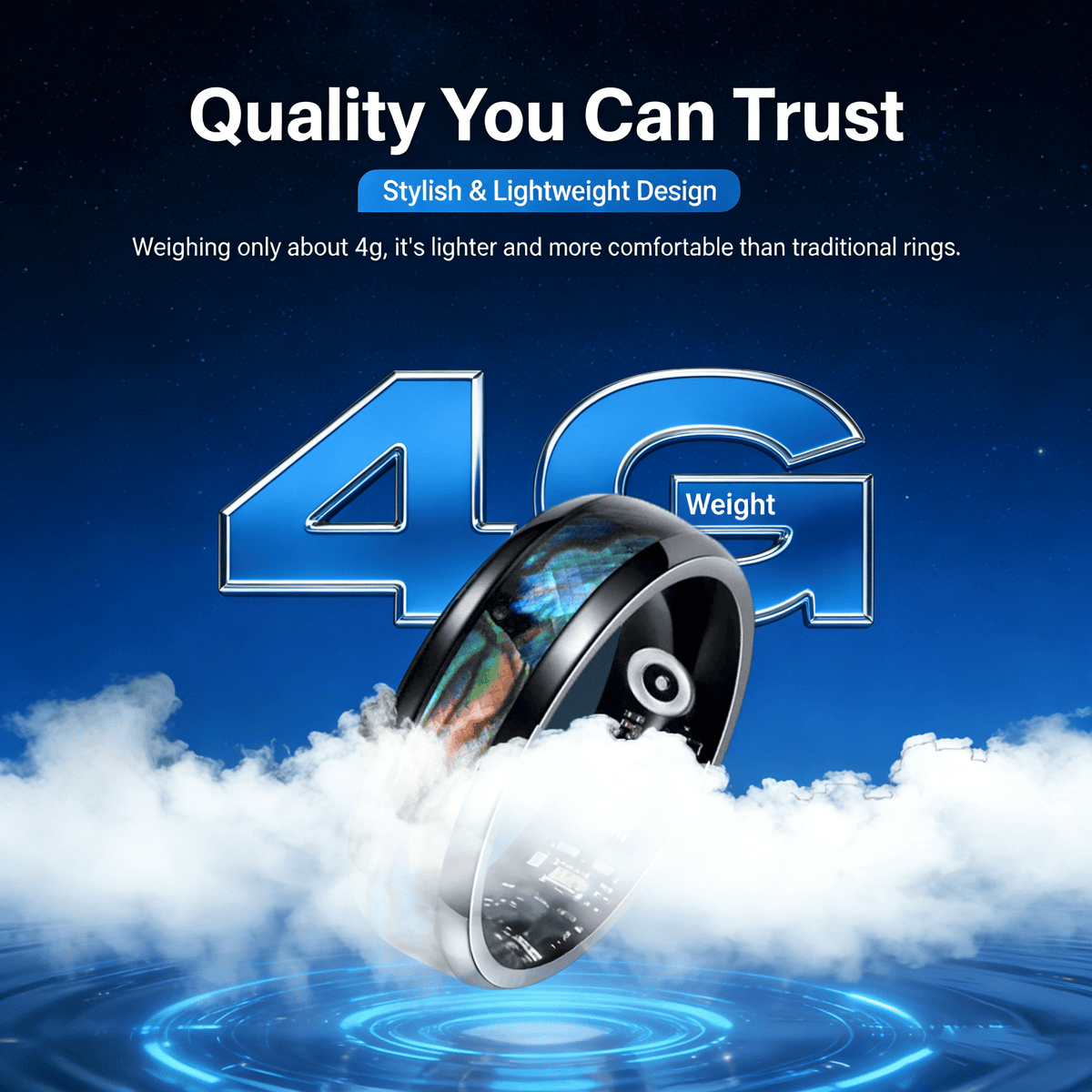 Wrongduck Anneau Intelligent Bluetooth Nebula Suivi de Santé
