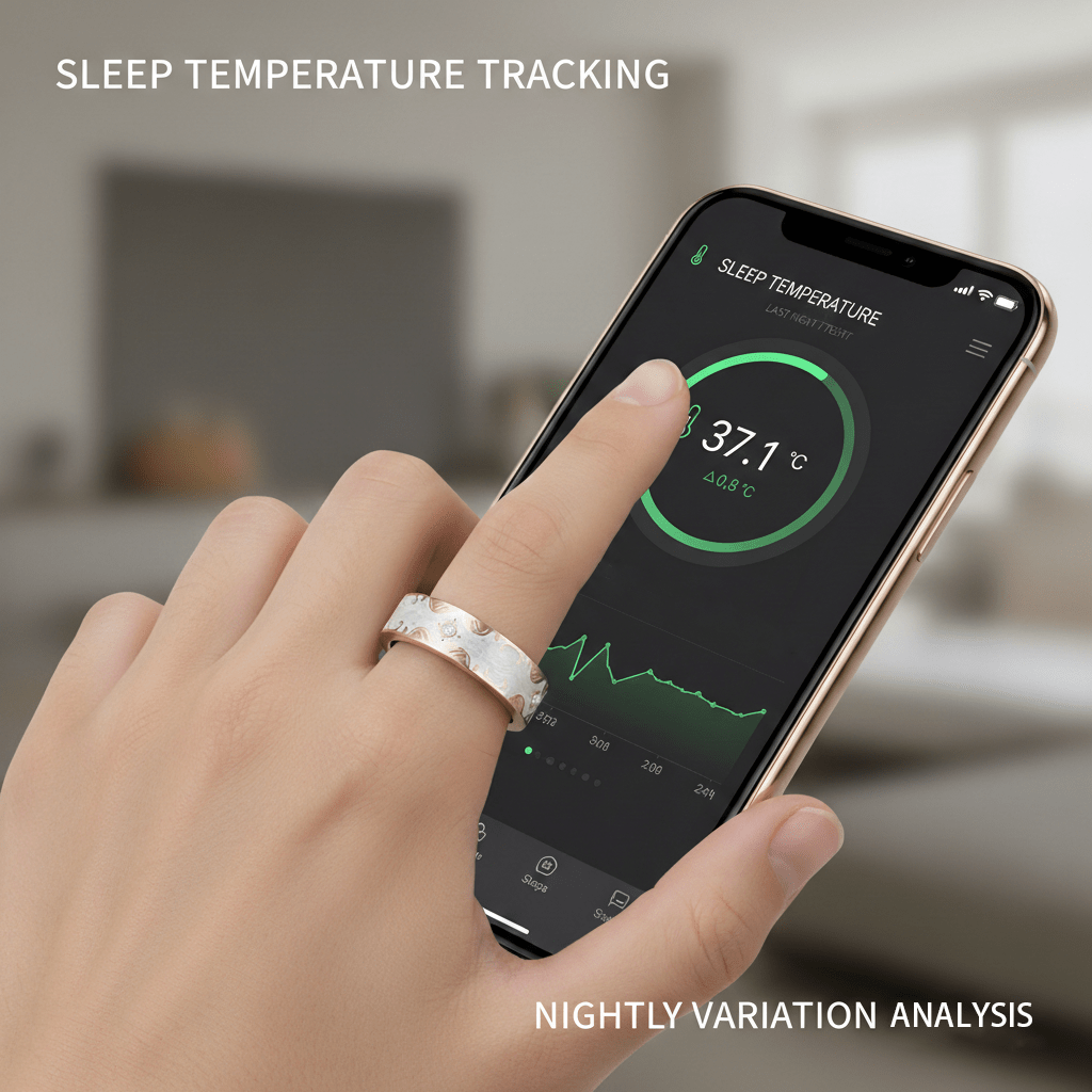 Wrongduck Anneau Intelligent Bluetooth Rétro Suivi de Santé pour Femmes