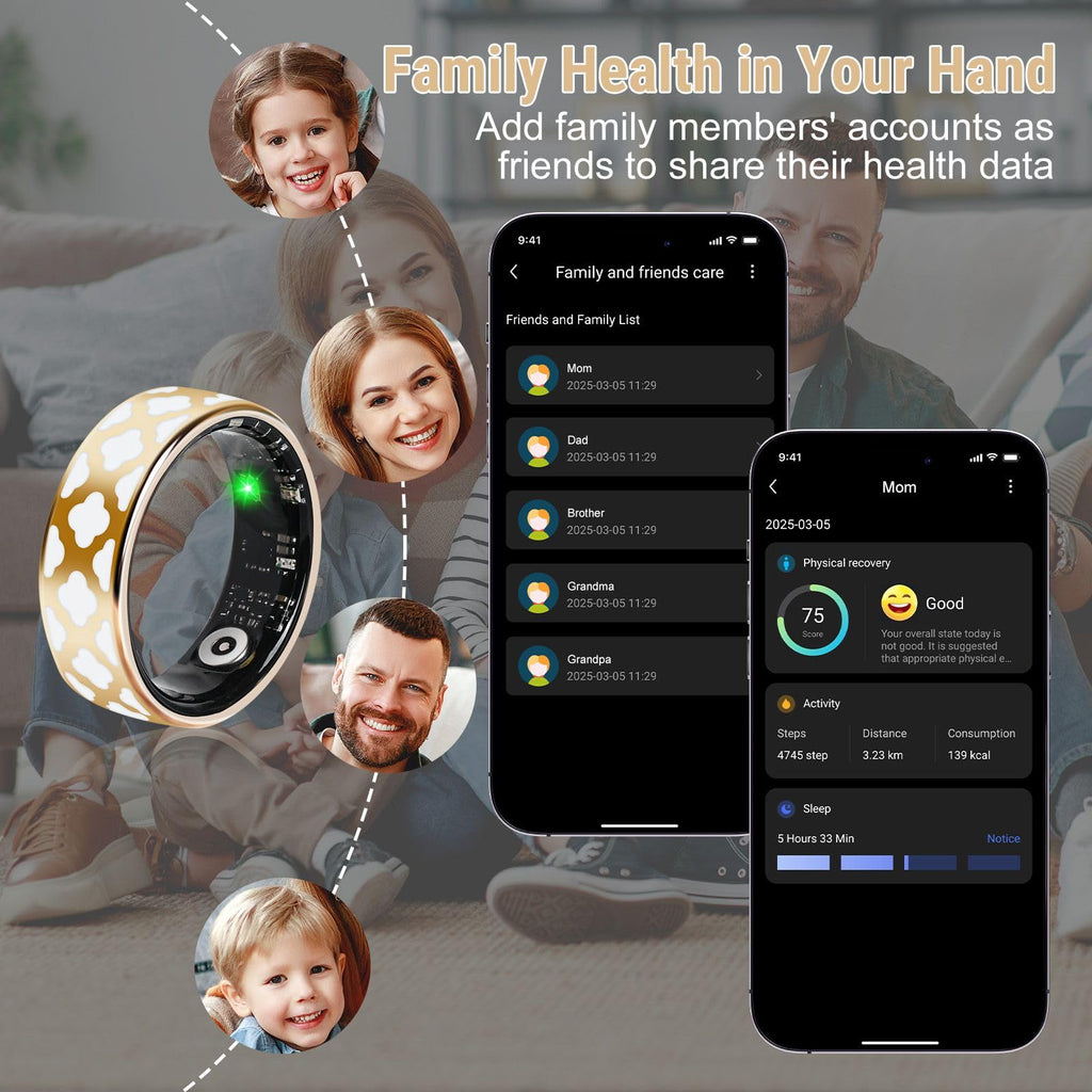Wrongduck SR4 Anneau Intelligent Bluetooth Suivi de Santé