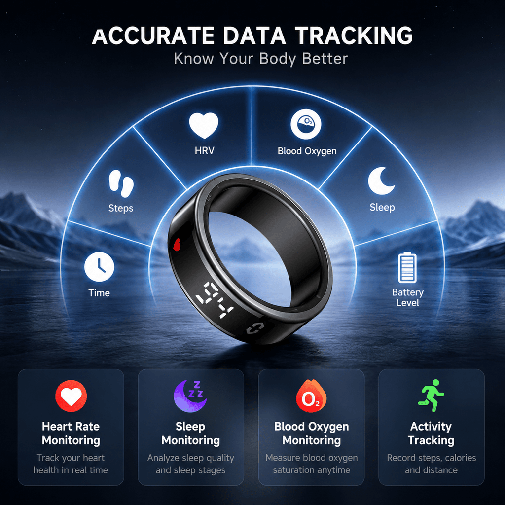 Wrongduck Anneau Intelligent Bluetooth SY1 Suivi de Santé Alertes de Vibration