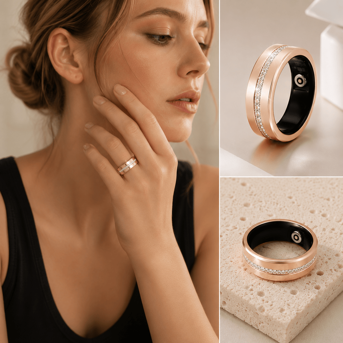 Wrongduck V6 Anneau Intelligent Bluetooth Suivi de Santé pour Femmes