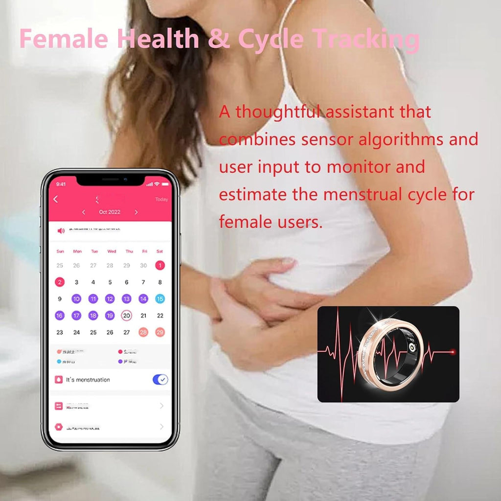 Wrongduck V6 Anneau Intelligent Bluetooth Suivi de Santé pour Femmes