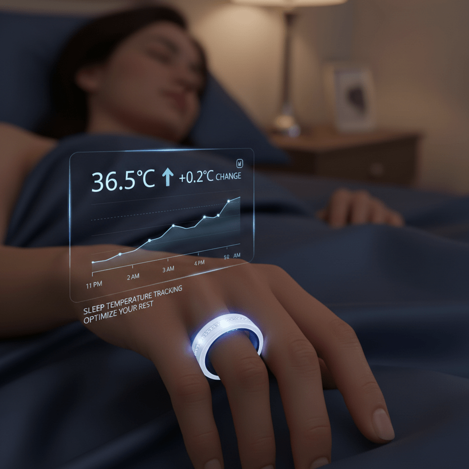 Wrongduck V6 Anneau Intelligent Bluetooth Suivi de Santé pour Femmes
