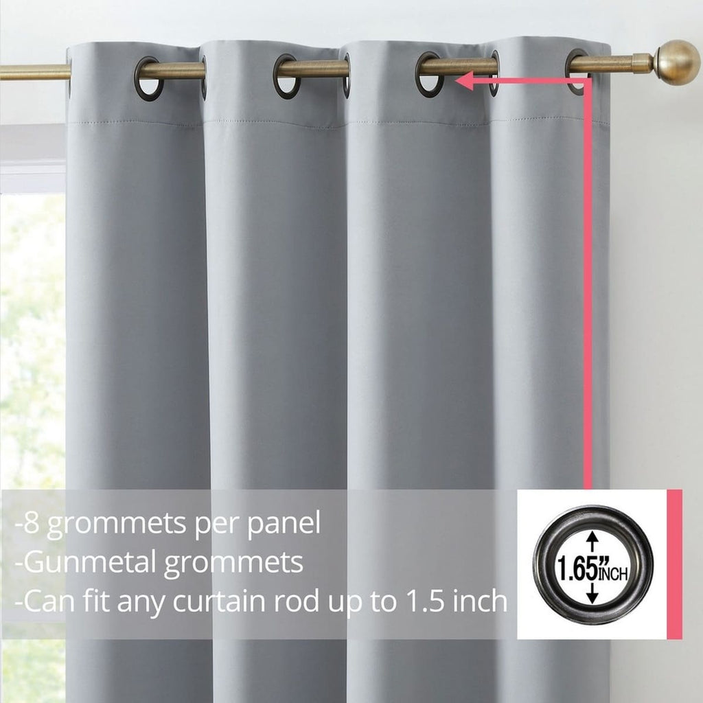 Thd Cambridge 100% Blackout Total Privacy Grommet Window Treatment Curtain Panels - Set of 2