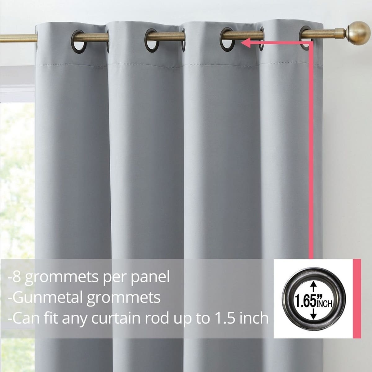 Thd Cambridge 100% Blackout Total Privacy Grommet Window Treatment Curtain Panels - Set of 2
