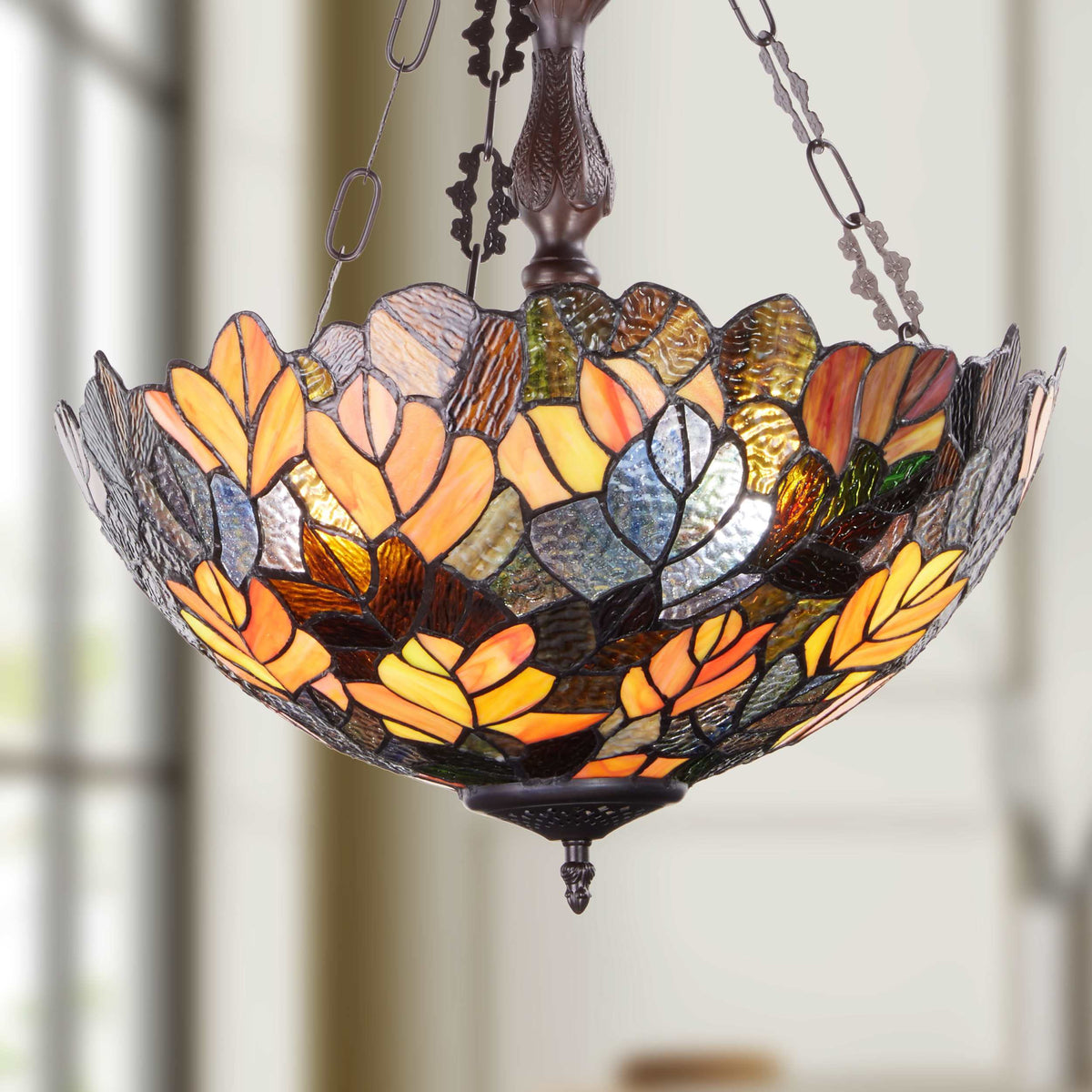 River of Goods Hanging Lamp - Amber, Red, Orange & Brown