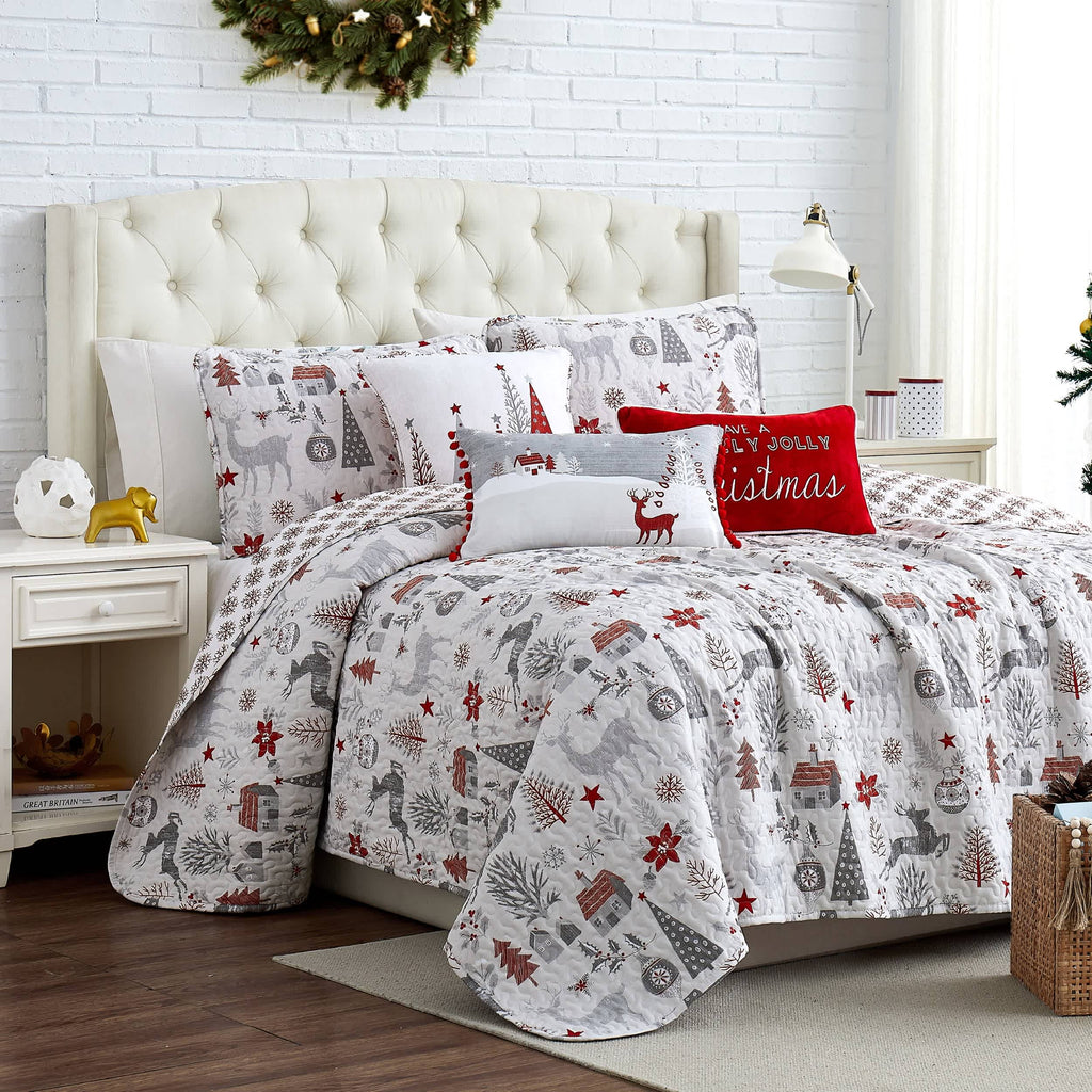 Southshore Fine Linens Holly Jolly Lane Quilt Set