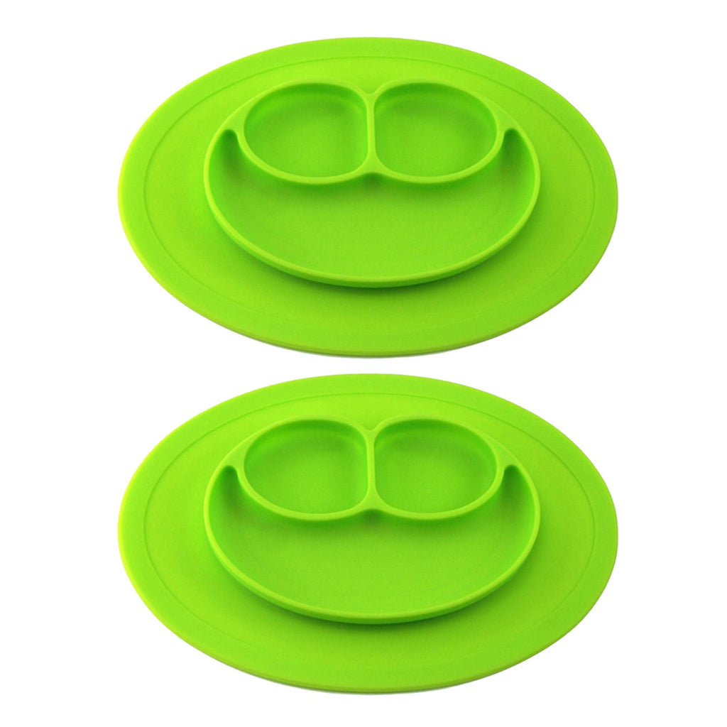 1947Kitchen 2-Pack: Silicone Feeding Placemat And 3-Section Plate