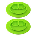 1947Kitchen 2-Pack: Silicone Feeding Placemat And 3-Section Plate