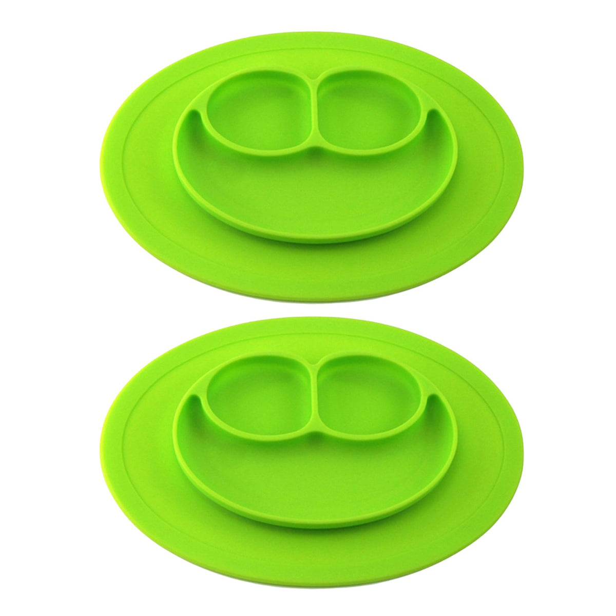 1947Kitchen 2-Pack: Silicone Feeding Placemat And 3-Section Plate