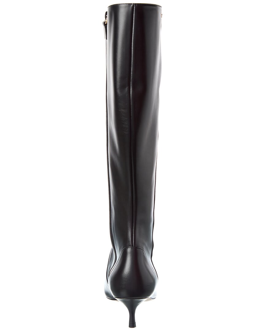 Stuart Weitzman Mara 50 Zip Leather Knee-High Boot