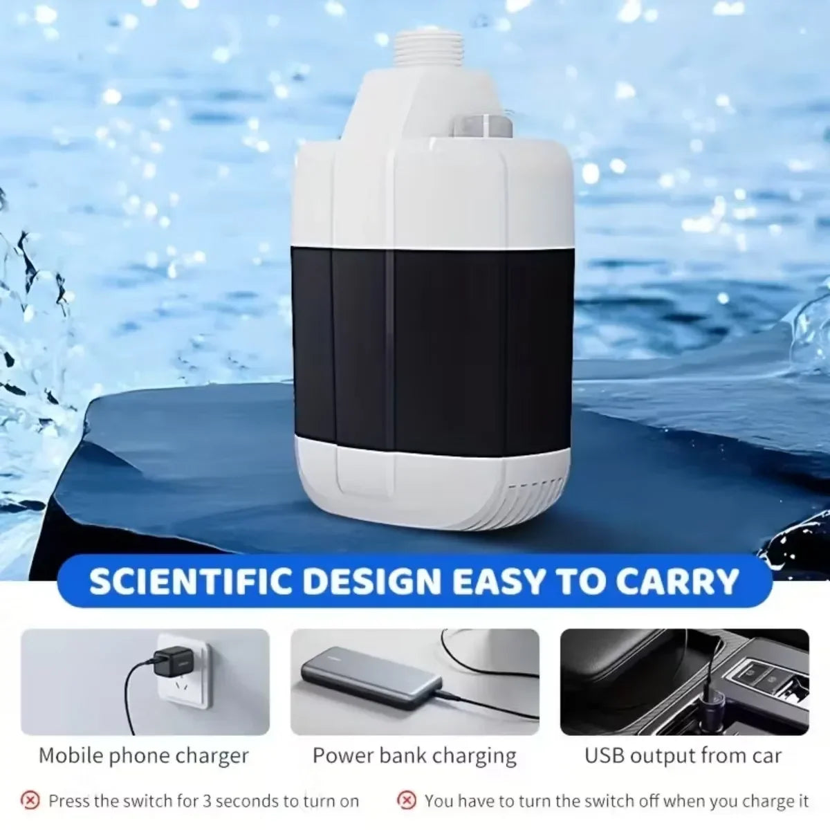 Rechargeable Portable Shower Pump