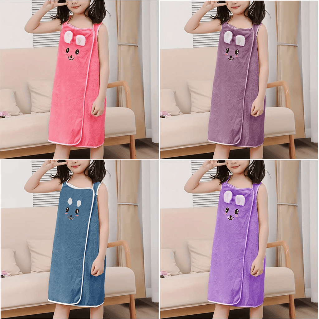 Kids Cute Cartoon Bunny Wearable Bath Towel