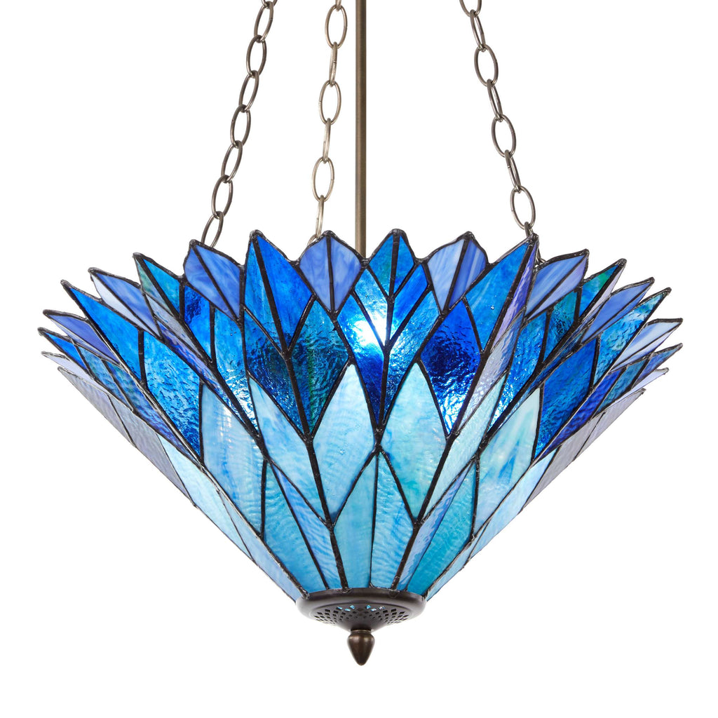 River of Goods Graceful Azura Unique Tiffany Style Shade Pendant Light