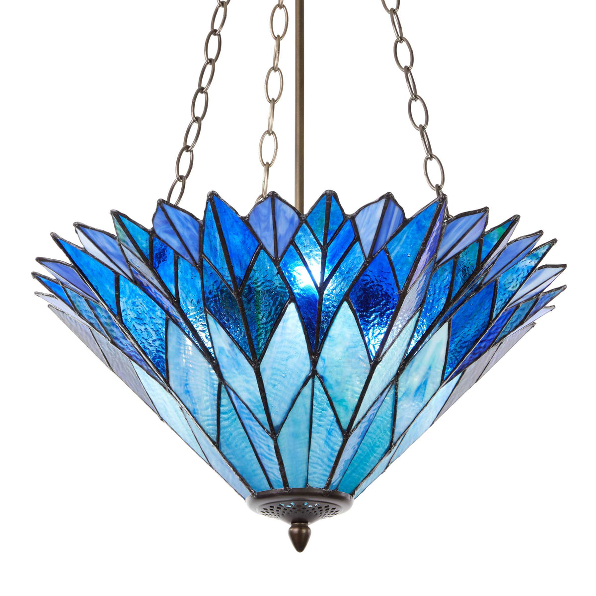 River of Goods Graceful Azura Unique Tiffany Style Shade Pendant Light