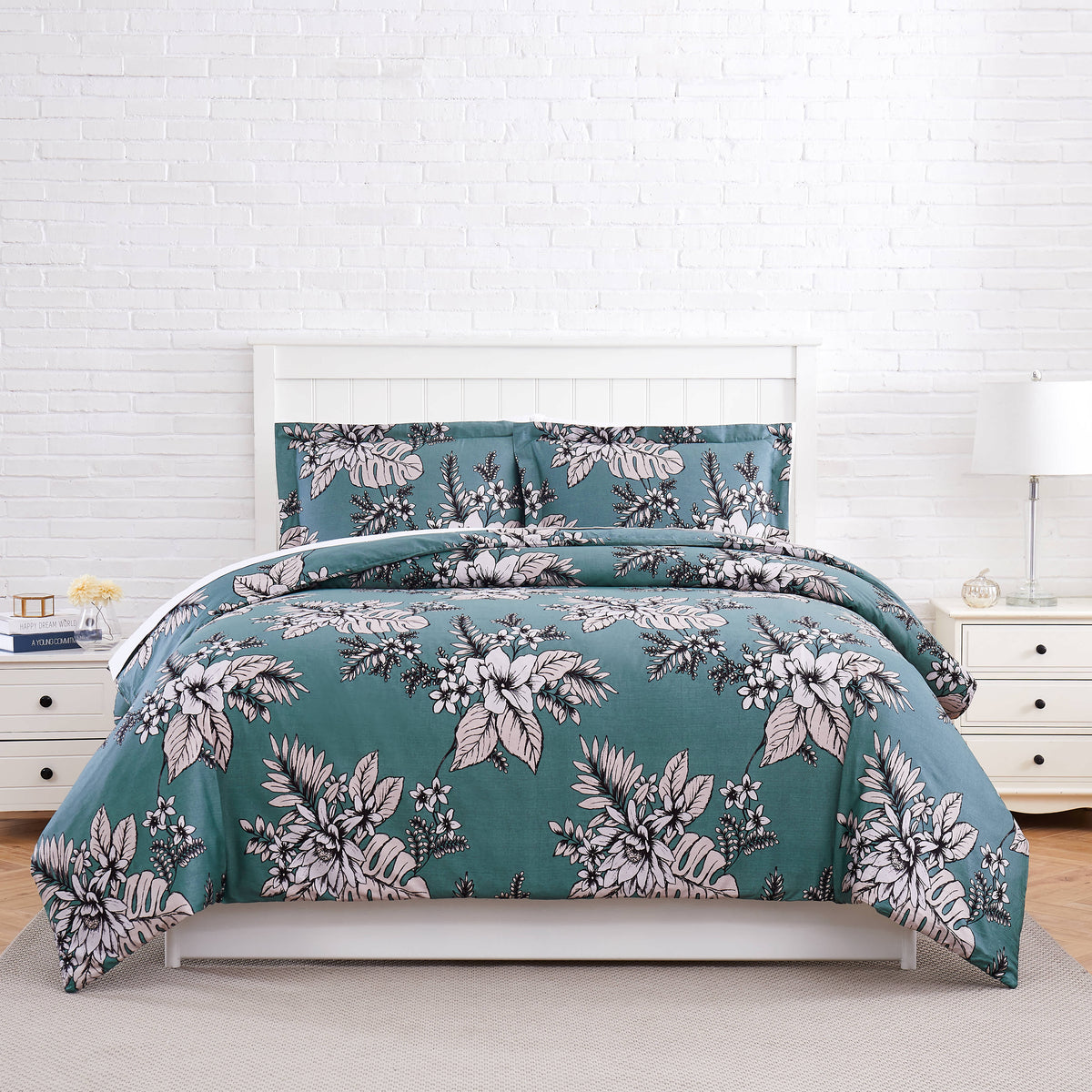Southshore Fine Linens Flora 300 Thread-Count 100% Cotton Duvet Cover Set