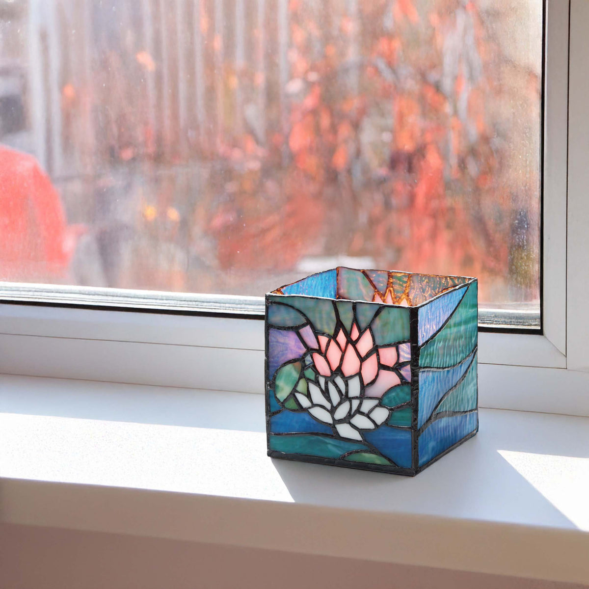 River of Goods Stained Glass Candle Holder