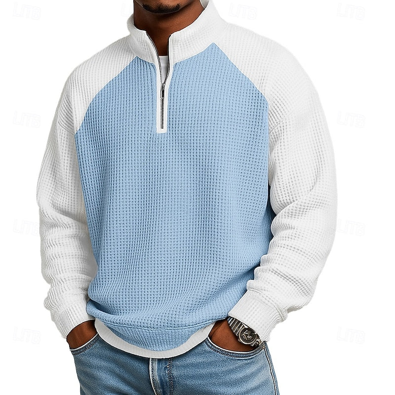 Nathaniel | Strukturierter Quarter-Zip-Pullover