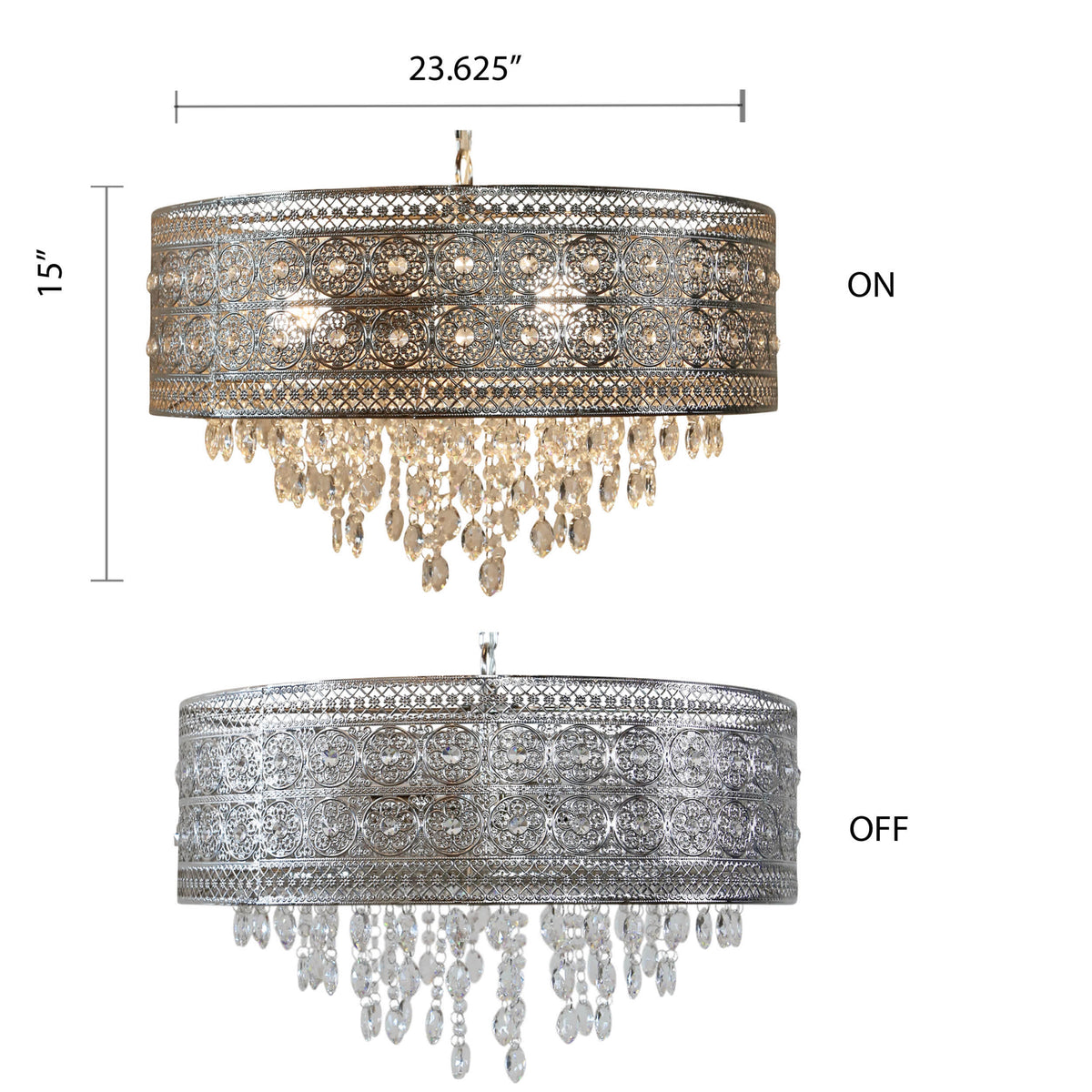 River of Goods Metal/Crystal Hanging Lamp