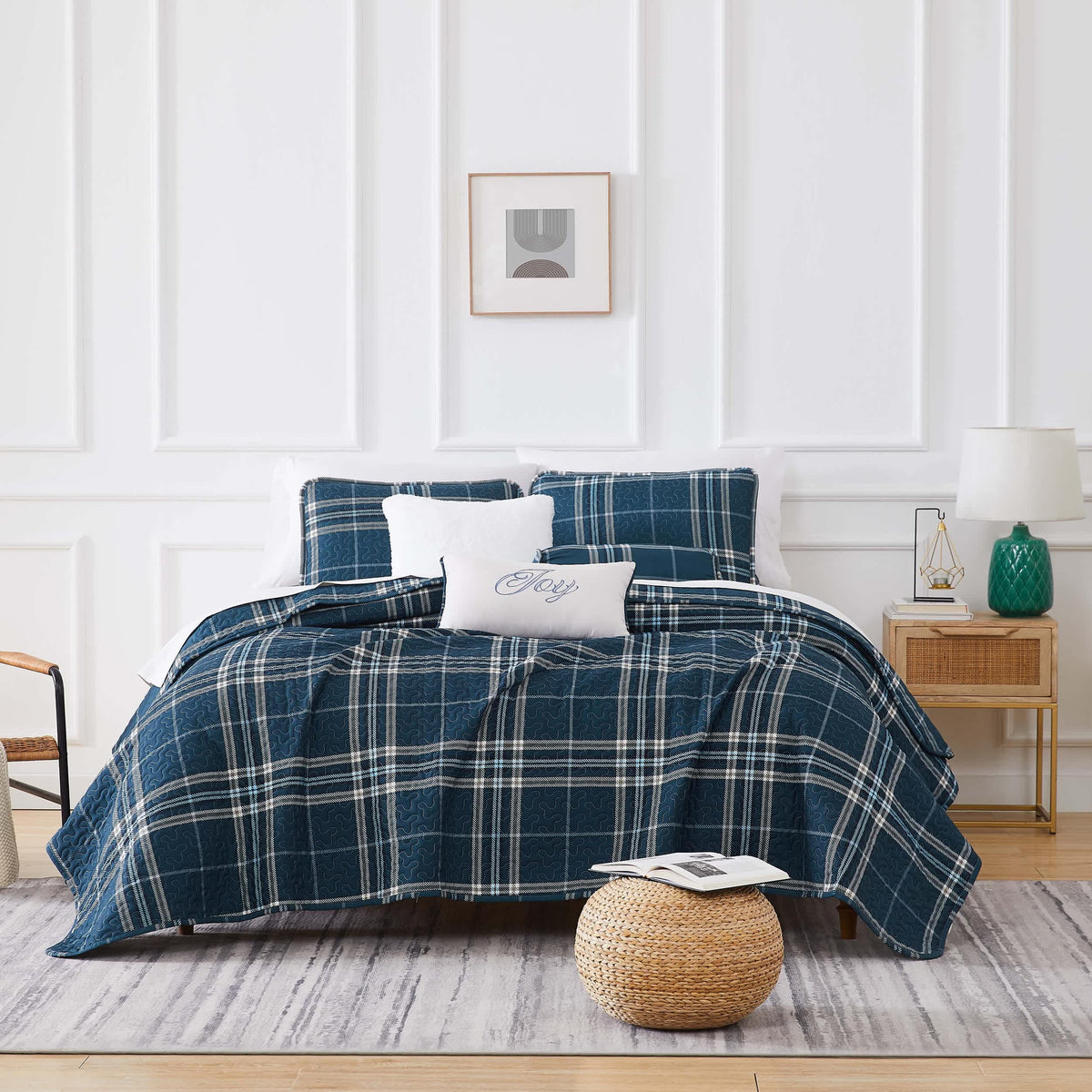 Southshore Fine Linens Vilano Plaid 6PC Quilt Set