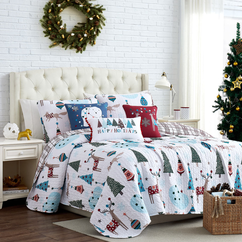 Southshore Fine Linens Winter Woodland 6PC Quilt Set