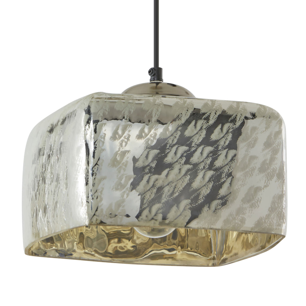 River of Goods Nickel and Silver Square Shade Pendant Light