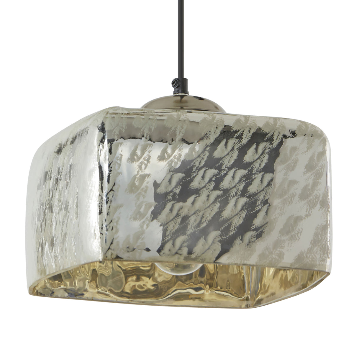 River of Goods Nickel and Silver Square Shade Pendant Light