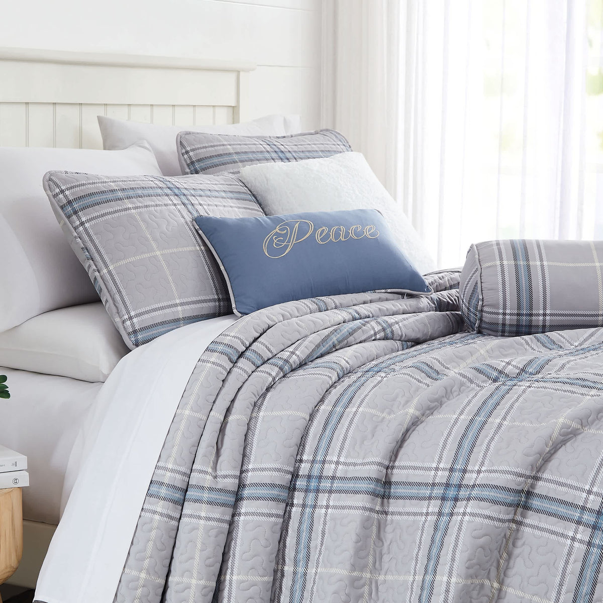 Southshore Fine Linens Vilano Plaid 6PC Quilt Set