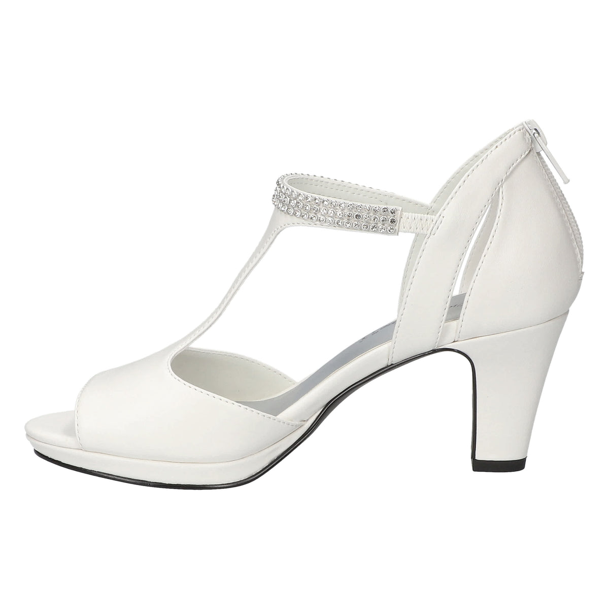 Easy Street Women's Flash White T-Strap Pumps