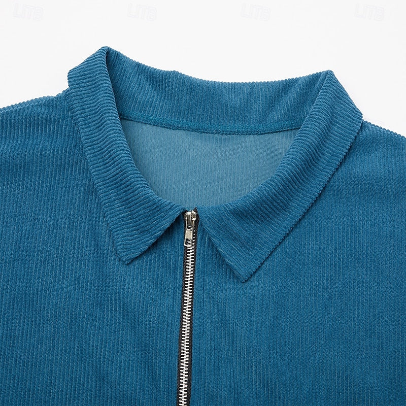 Hamish | Gerippte Zip-Jacke