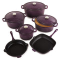 BergHOFF Neo 10pc Cast Iron Cookware Set, Purple