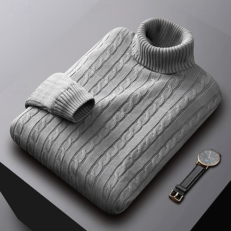 Gregory | Rollkragenpullover mit Zopfmuster