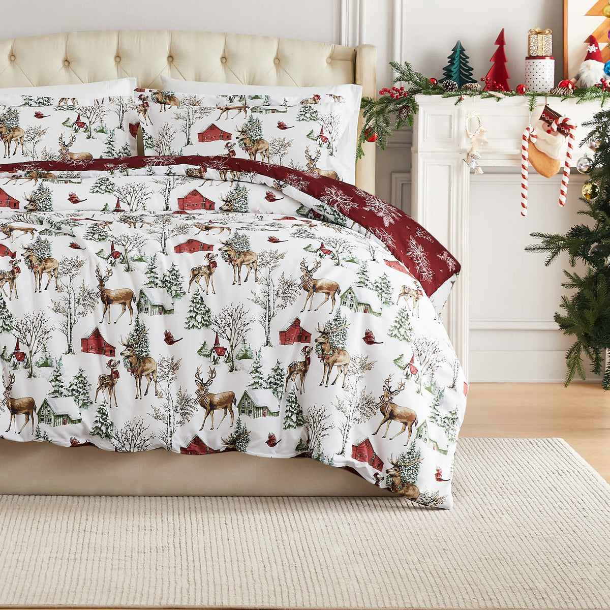 Southshore Fine Linens White Christmas Oversized Comforters Set