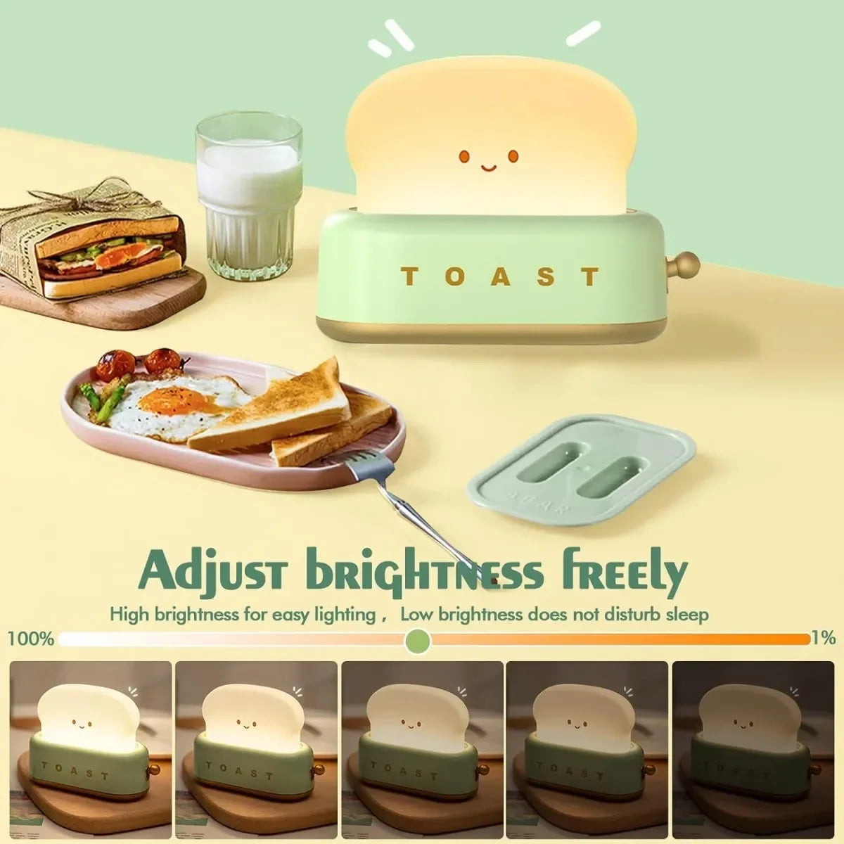Novelty Cartoon Bread LED Nightlight