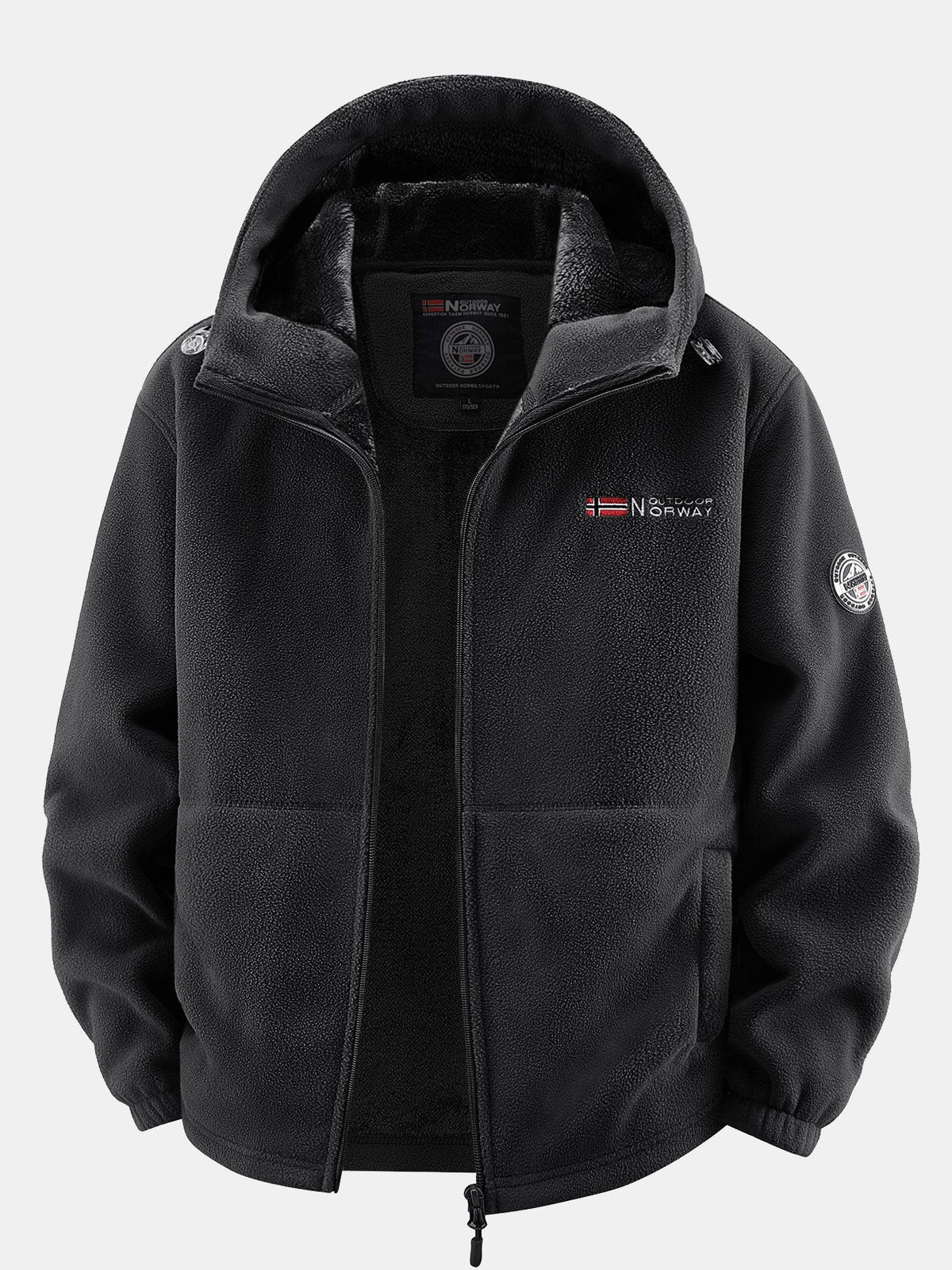 Teddy Fleece Lined Polar Fleece Hooded Coat
