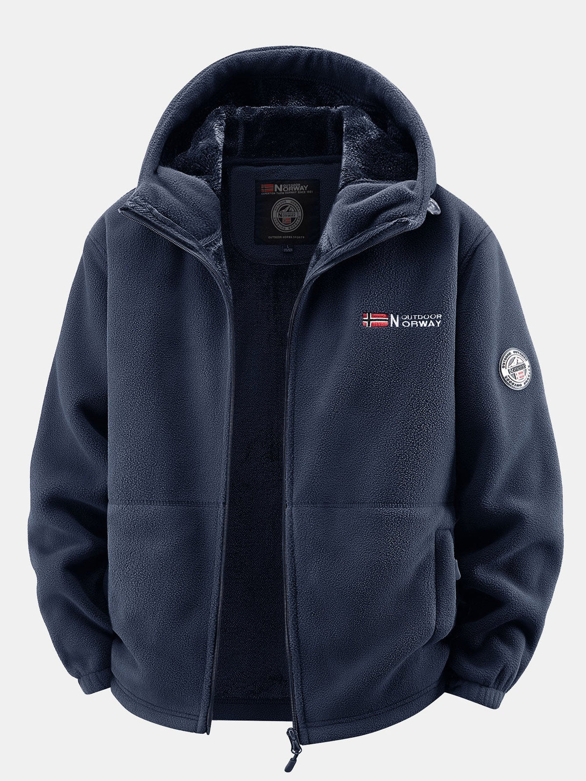 Teddy Fleece Lined Polar Fleece Hooded Coat