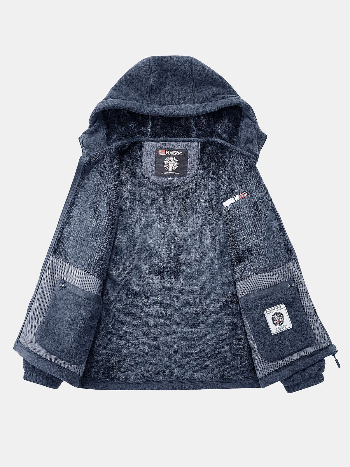 Teddy Fleece Lined Polar Fleece Hooded Coat