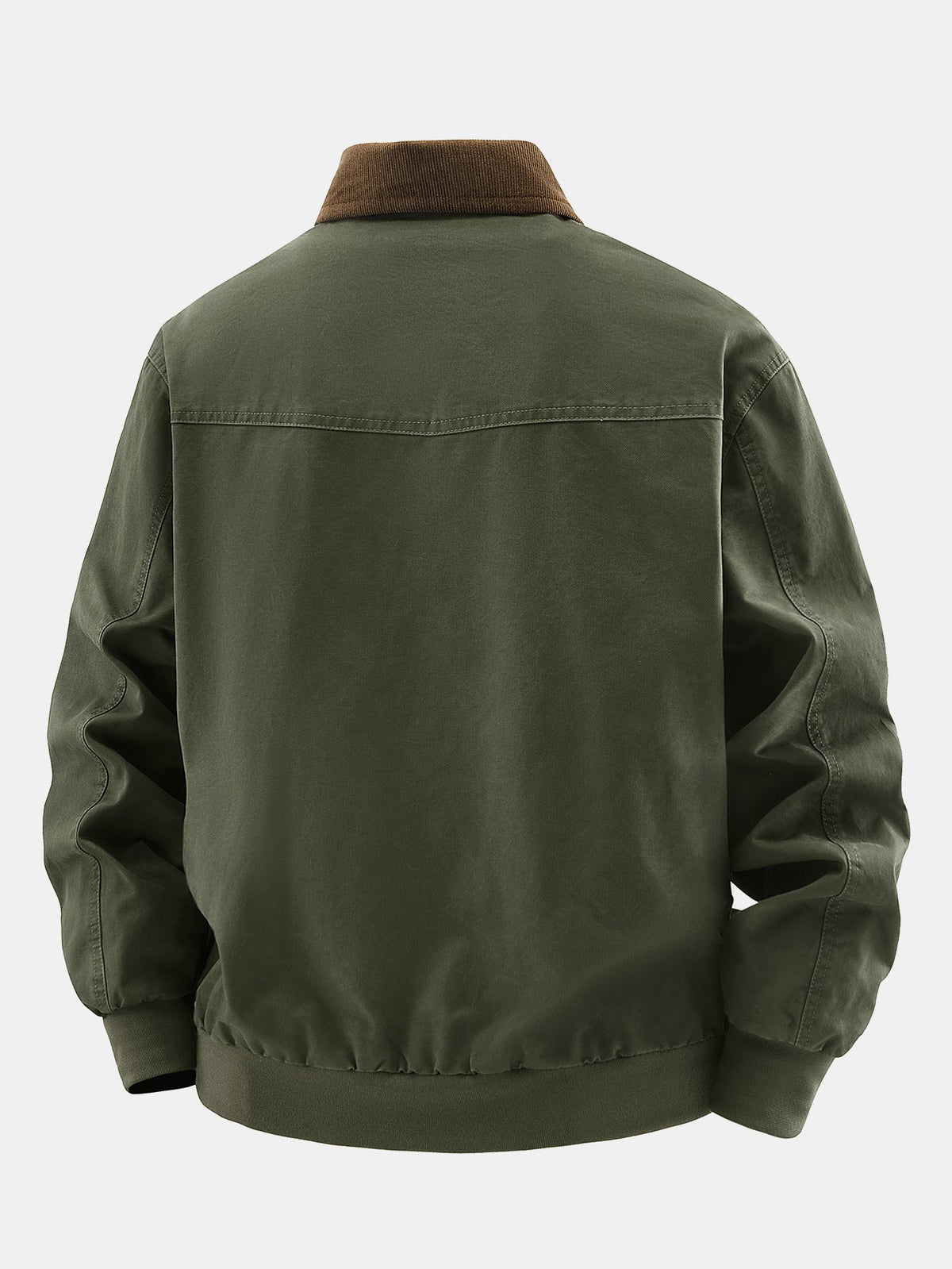 Contrast Corduroy Collar Washed Chino Jacket