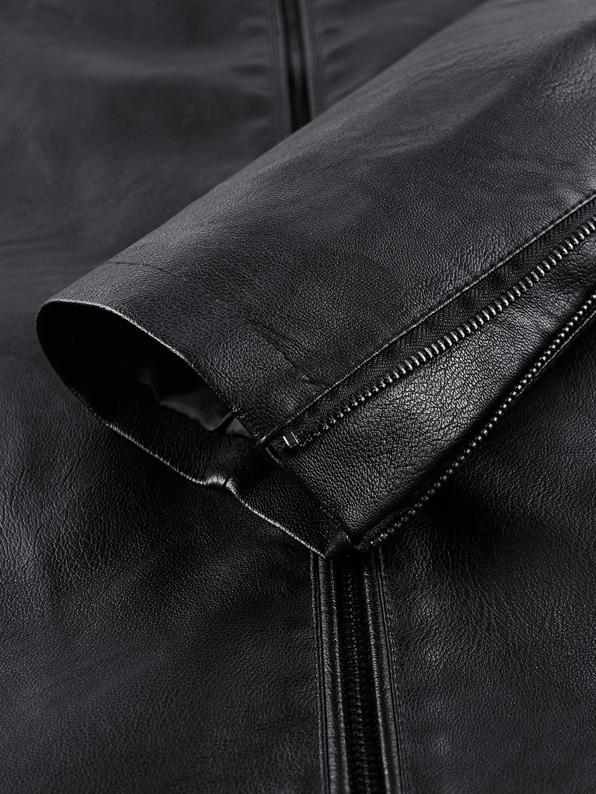 PU Leather Stand Collar Jacket