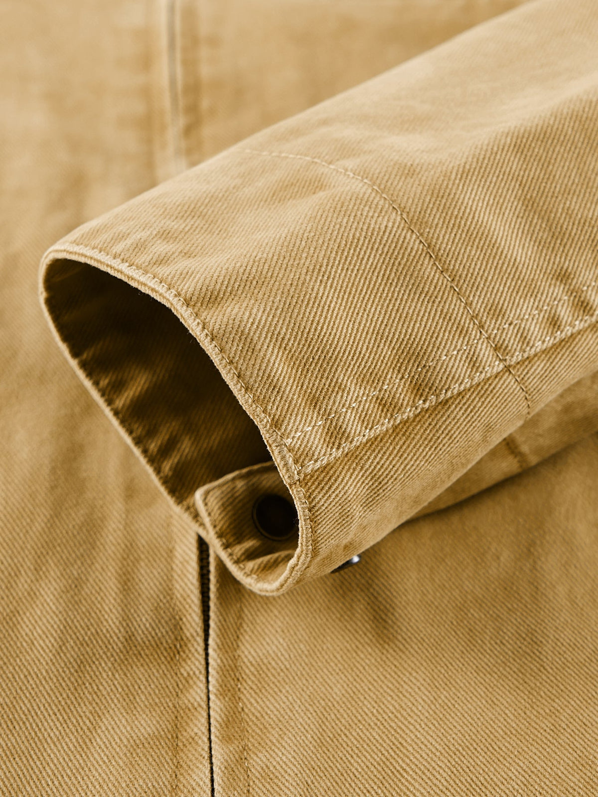 Washed Corduroy Collar Zip-Up Jacket