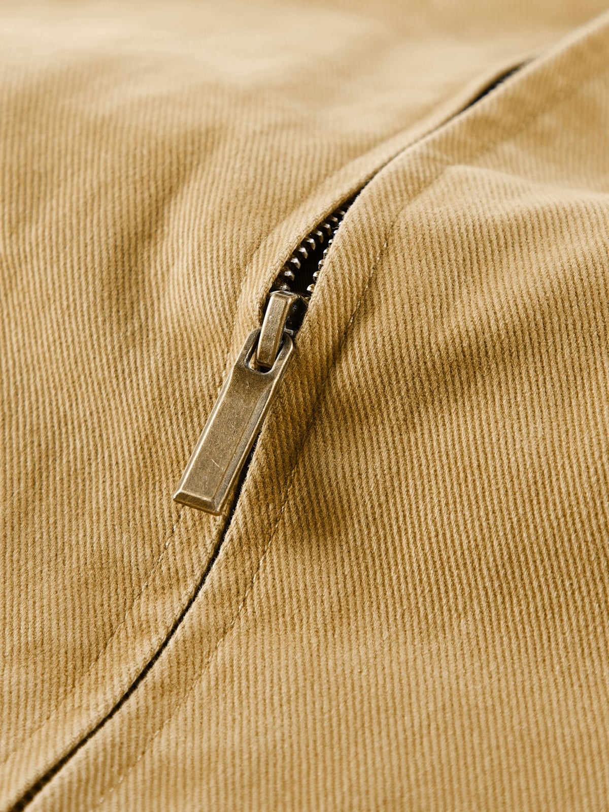 Washed Corduroy Collar Zip-Up Jacket